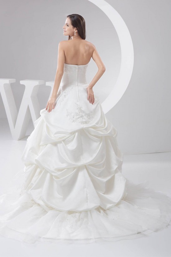 Satin Taffeta Strapless A-Line Sleeveless Sweet Wedding Dresses 2030895 Satin Taffeta Strapless A-Line Sleeveless Sweet Wedding Dresses 2030895
