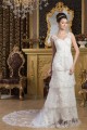 Sheath/Column Satin Fine Netting Sleeveless Beaded Lace Wedding Dresses 2030898