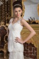 Sheath/Column Satin Fine Netting Sleeveless Beaded Lace Wedding Dresses 2030898