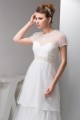 Sheath/Column Satin Fine Netting Sleeveless Beaded Floor-Length Wedding Dresses 2030899