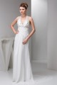 Sheath/Column Sleeveless Chiffon Halter Beaded Wedding Dresses 2030900