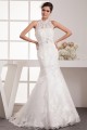 Sheer Mermaid/Trumpet Satin Lace Sleeveless New Arrival Wedding Dresses 2030902