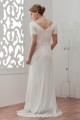 Short Sleeves Sheath/Column V-Neck Beaded Sequins Wedding Dresses 2030903