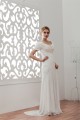 Short Sleeves Sheath/Column V-Neck Beaded Sequins Wedding Dresses 2030903