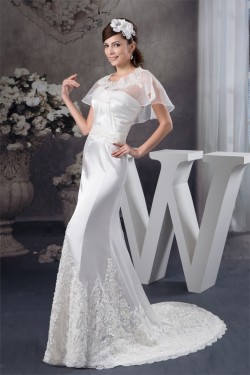 Silk like Satin Soft Sweetheart Mermaid/Trumpet Sweet Lace Wedding Dresses 2030904