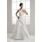 A-Line One-Shoulder Sleeveless Satin Taffeta Lace Wedding Dresses 2030906