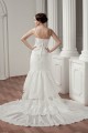 A-Line Satin Taffeta Lace Spaghetti Straps Sweet Wedding Dresses 2030908
