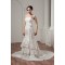 A-Line Satin Taffeta Lace Spaghetti Straps Sweet Wedding Dresses 2030908
