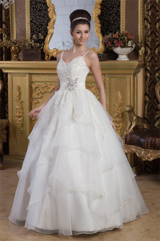 A-Line Spaghetti Straps Beaded Lace Floor-Length Wedding Dresses 2030909 A-Line Spaghetti Straps Beaded Lace Floor-Length Wedding Dresses 2030909