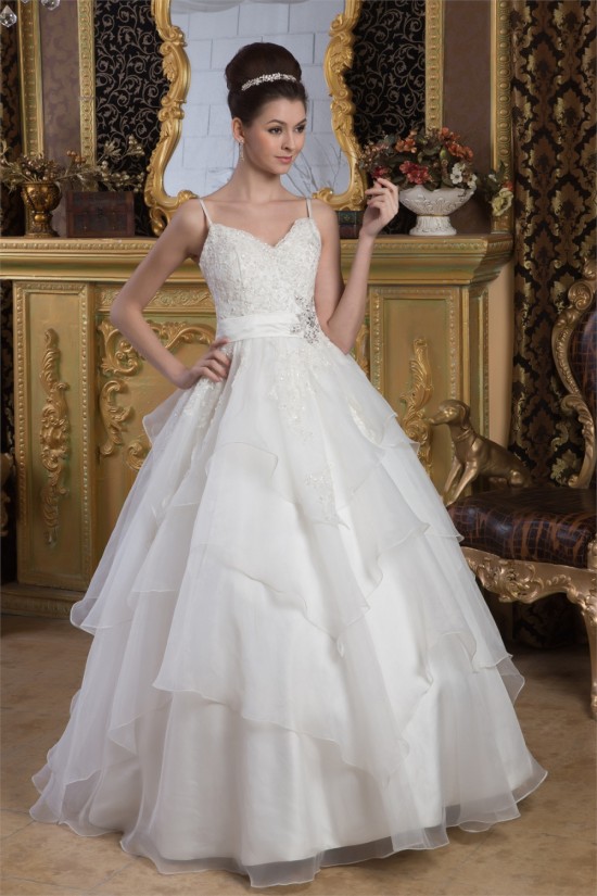A-Line Spaghetti Straps Beaded Lace Floor-Length Wedding Dresses 2030909 A-Line Spaghetti Straps Beaded Lace Floor-Length Wedding Dresses 2030909