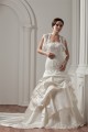 A-Line Strapless Satin Lace Wedding Dresses with A Lace Jacket 2030912