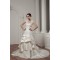 A-Line Strapless Satin Lace Wedding Dresses with A Lace Jacket 2030912