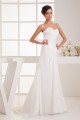 Sheath/Column Sweetheart Chiffon Sweep Train Wedding Dresses 2030913