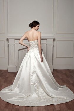 Sleeveless A-Line Sweetheart Satin New Arrival Wedding Dresses 2030914