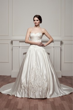Sleeveless A-Line Sweetheart Satin New Arrival Wedding Dresses 2030914
