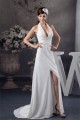 Sheath/Column Halter Chiffon Brush Sweep Train Beaded Wedding Dresses 2030920 Sheath/Column Halter Chiffon Brush Sweep Train Beaded Wedding Dresses 2030920