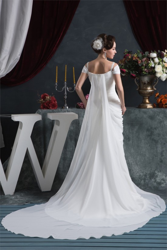 Sheath/Column Chiffon Off-the-Shoulder Wedding Dresses 2030921 Sheath/Column Chiffon Off-the-Shoulder Wedding Dresses 2030921