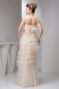 Sheath/Column Strapless Floor-Length Tiered Beautiful Wedding Dresses 2030922