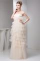 Sheath/Column Strapless Floor-Length Tiered Beautiful Wedding Dresses 2030922