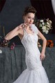 Sleeveless Halter Mermaid/Trumpet Satin Organza Lace Wedding Dresses 2030923 Sleeveless Halter Mermaid/Trumpet Satin Organza Lace Wedding Dresses 2030923
