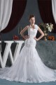 Sleeveless Halter Mermaid/Trumpet Satin Organza Lace Wedding Dresses 2030923 Sleeveless Halter Mermaid/Trumpet Satin Organza Lace Wedding Dresses 2030923