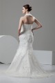 Mermaid/Trumpet Satin Lace Halter Embellished Wedding Dresses 2030925