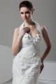 Mermaid/Trumpet Satin Lace Halter Embellished Wedding Dresses 2030925