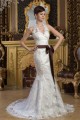 Mermaid/Trumpet Sleeveless Satin Lace Halter Sweet Wedding Dresses 2030926 Mermaid/Trumpet Sleeveless Satin Lace Halter Sweet Wedding Dresses 2030926