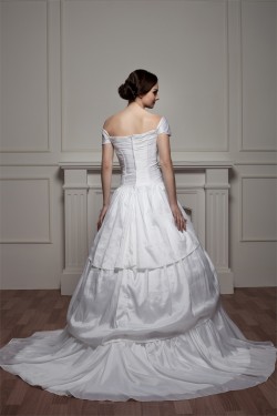 Sleeveless Off-the-Shoulder Satin Taffeta Wedding Dresses 2030929