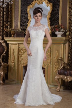 Sleeveless Portrait Satin Lace Mermaid/Trumpet New Arrival Wedding Dresses 2030932