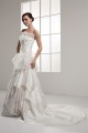A-Line Strapless Chapel Train Sleeveless Satin Lace Wedding Dresses 2030934 A-Line Strapless Chapel Train Sleeveless Satin Lace Wedding Dresses 2030934