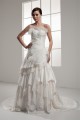 A-Line Strapless Chapel Train Sleeveless Satin Lace Wedding Dresses 2030934 A-Line Strapless Chapel Train Sleeveless Satin Lace Wedding Dresses 2030934