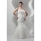 Sleeveless Satin Lace Organza Mermaid/Trumpet Beaded Wedding Dresses 2030940