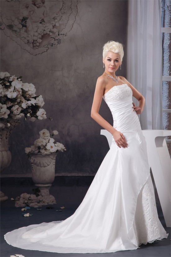 A-Line Strapless Sleeveless Satin Taffeta Wedding Dresses 2030946 A-Line Strapless Sleeveless Satin Taffeta Wedding Dresses 2030946