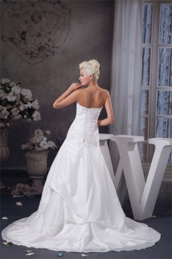 A-Line Strapless Sleeveless Lace Wedding Dresses 2030947