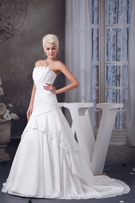 A-Line Strapless Sleeveless Lace Wedding Dresses 2030947 A-Line Strapless Sleeveless Lace Wedding Dresses 2030947