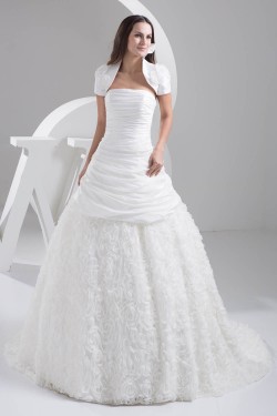 Sleeveless Satin Taffeta Netting Strapless Most Beautiful Wedding Dresses 2030948