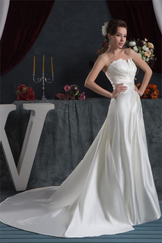 Sleeveless Satin Taffeta Strapless A-Line Sweet Wedding Dresses 2030949 Sleeveless Satin Taffeta Strapless A-Line Sweet Wedding Dresses 2030949
