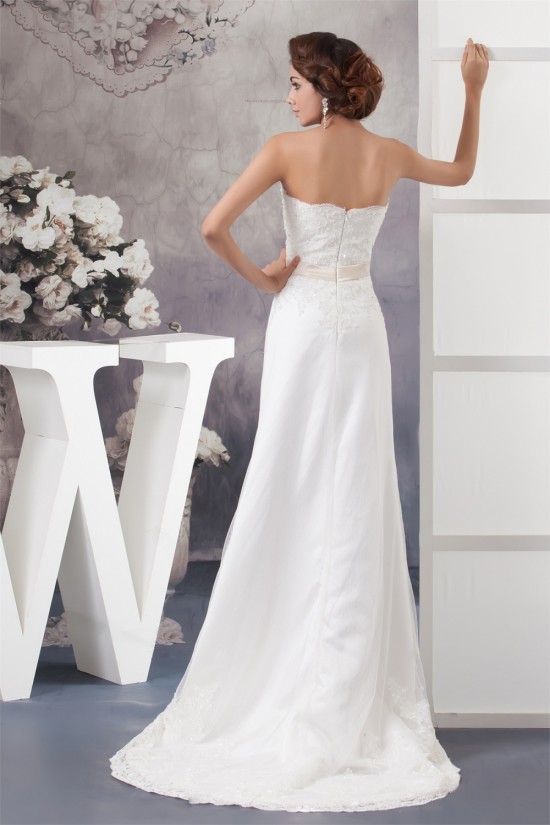Sheath/Column Strapless Sweep Train Beaded Lace Wedding Dresses 2030950 Sheath/Column Strapless Sweep Train Beaded Lace Wedding Dresses 2030950