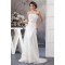 Sheath/Column Strapless Sweep Train Beaded Lace Wedding Dresses 2030950