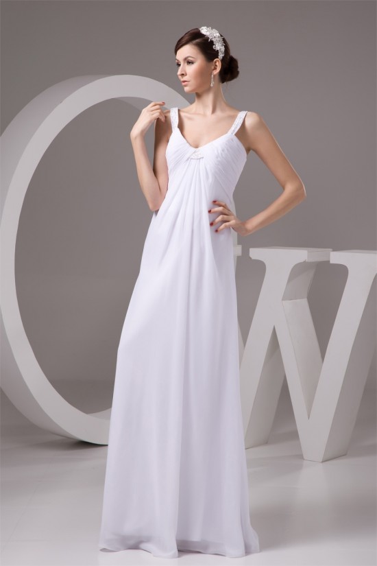 Sheath/Column Chiffon Floor-Length Wedding Dresses Maternity Wedding Dresses 2030951