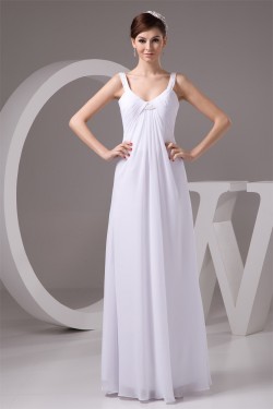 Sheath/Column Chiffon Floor-Length Wedding Dresses Maternity Wedding Dresses 2030951