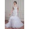 Sleeveless Sheer Mermaid/Trumpet Satin Organza Wedding Dresses 2030953