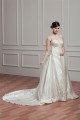 Sleeveless Sheer Satin Fine Netting A-Line Wedding Dresses 2030954