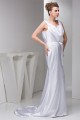 Trumpet/Mermaid Sleeveless Silk like Satin V-Neck Wedding Dresses 2030955