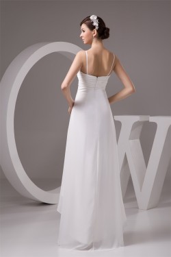 Sleeveless Spaghetti Straps Chiffon Reception Wedding Dresses 2030959