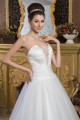 Sleeveless Strapless A-Line Satin Fine Netting Beaded Wedding Dresses 2030960