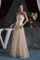 A-Line Sleeveless Strapless Satin Fine Netting Lace Floor-Length Wedding Dresses 2030961