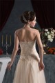 A-Line Sleeveless Strapless Satin Fine Netting Lace Floor-Length Wedding Dresses 2030961