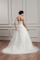 A-Line Sleeveless Strapless Satin Beaded Lace Wedding Dresses 2030963